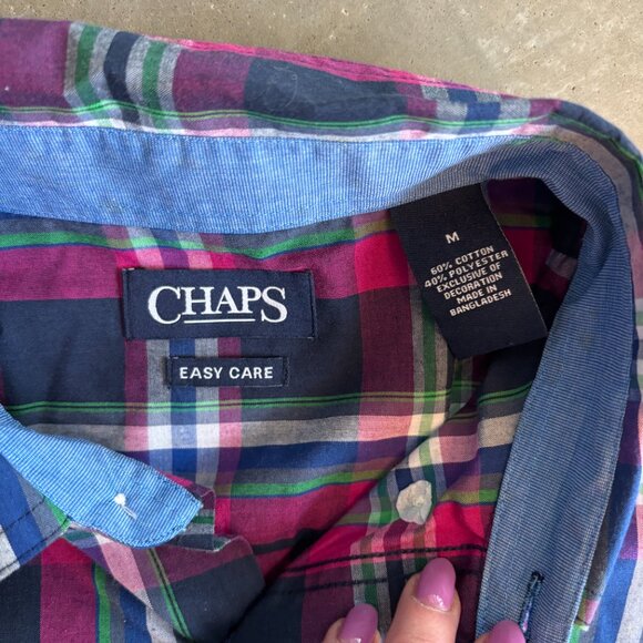 CHAPS easy care button down sz M - Picture 2 of 4
